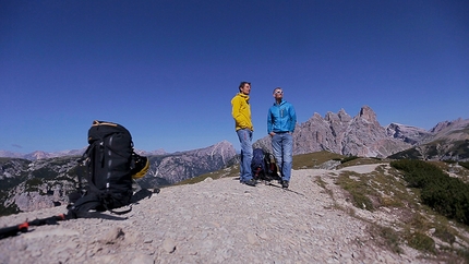 Tre Cime di Lavaredo, Dolomites - Polish climbers Łukasz Dudek and Jacek Matuszek in the Dolomites
