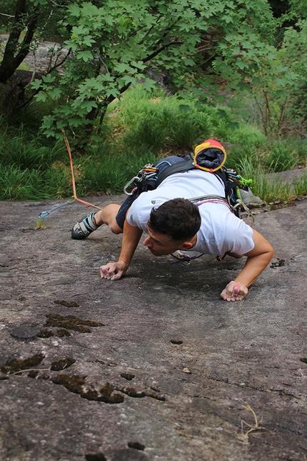 Valle di Daone, Gianluca Forti, Sandro De Toni, Nicholas Ferrari, Paolo Castellini - Durante la prima ripetizione di Ci Rivediamo, Paolino sulla Parete Cascata di Danerba in Valle Daone