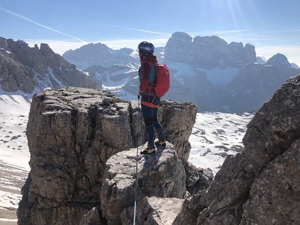 Cima Grande di Lavaredo, Tre Cime di Lavaredo, Dolomiti - Sulla Grohmann - Hainz, la nuova via sulla Cima Grande di Lavaredo (Christoph Hainz, Gerda Schwienbacher)