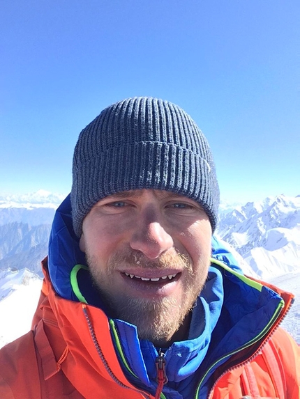 Simon Messner - Simon Messner on the summit of Geshot Peak / Toshe III in Pakistan on 29/06/2019 after having completed his solo ascent of