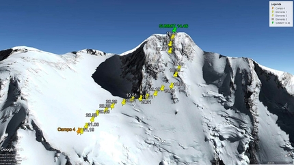 Cala Cimenti - La traccia del GPS di Cala Cimenti sul Nanga Parbat