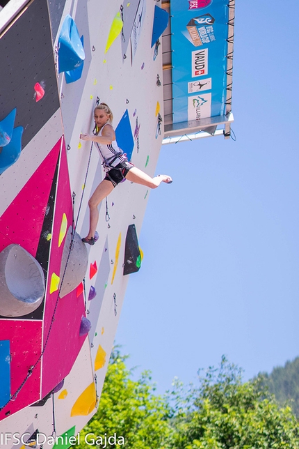 Lead World Cup 2019 - Janja Garnbret during the first stage of the Lead World Cup 2019 in Switzerland's Villars