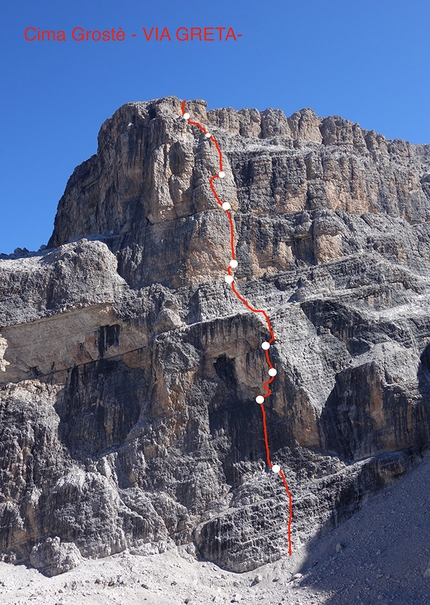 Cima Grostè, Dolomiti di Brenta - Via Greta, Cima Grostè, Dolomiti di Brenta (Francesco Salvaterra, Nicola Castagna)