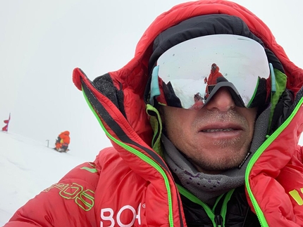 Max Berger Broad Peak - Max Berger on the summit of Broad Peak on 04/07/2019. No bottled oxygen but also no take-off from the summit.