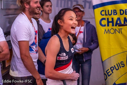 Adam Ondra and Chaehyun Seo stars in Chamonix