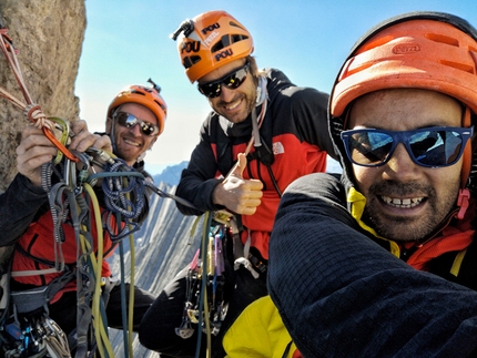 Cerro Tornillo Peru - Iker Pou, Eneko Pou and Manu Ponce climbing their new route up the North Face of Cerro Tornillo in Peru