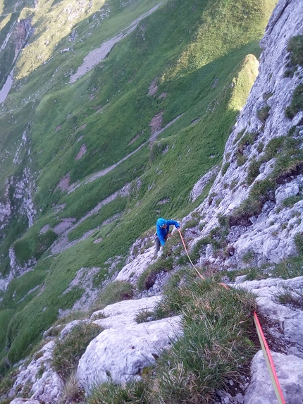 Presolana Spigolo Nord-Ovest, Ivo Ferrari - In arrampicata sullo Spigolo Nord-Ovest della Presolana