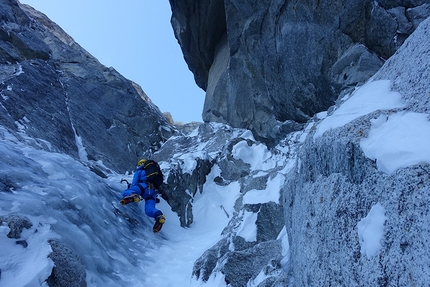 Janez Svoljšak - Janez Svoljšak making the first ascent of The Secret up Wailing Wall, Revelation glacier, Alaska