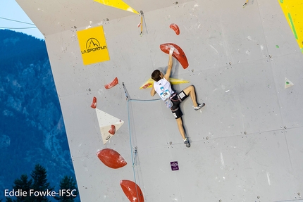 Domen Škofic  - Domen Škofic competing in the third stage of the Lead World Cup 2019 at Briançon, France