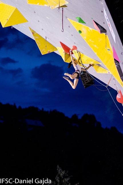 Mia Krampl - Mia Krampl competing in the third stage of the Lead World Cup 2019 at Briançon, France