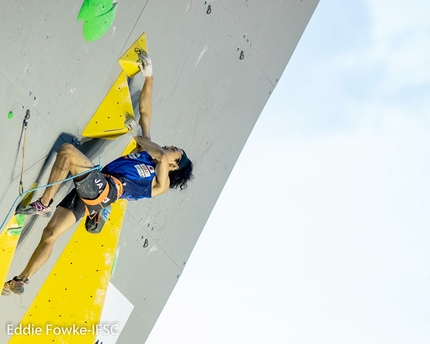 Hiroto Shimizu - Hiroto Shimizu competing in the third stage of the Lead World Cup 2019 at Briançon, France