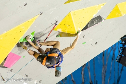 Hiroto Shimizu - Hiroto Shimizu competing in the third stage of the Lead World Cup 2019 at Briançon, France