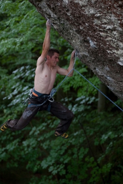 Action Direct - Adam Pustelnik repeating Action Directe 9a, Frankenjura, Germany