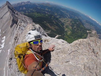 Sasso delle Nove, Fanis, Dolomites - Making the first ascent of Somnium up the south face of Sasso delle Nove, Fanes, Dolomites (Michael Kofler, Manuel Gietl, Florian Wenter)