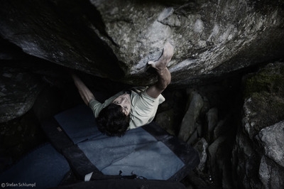 Paul Robinson climbs Il Trill Fb8c at Magic Wood, Switzerland