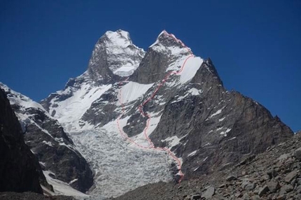 Black Tooth, Karakorum, Simon Messner, Martin Sieberer - Black Tooth, Karakorum salita da Simon Messner e Martin Sieberer. Muztagh Tower sulla sinistra