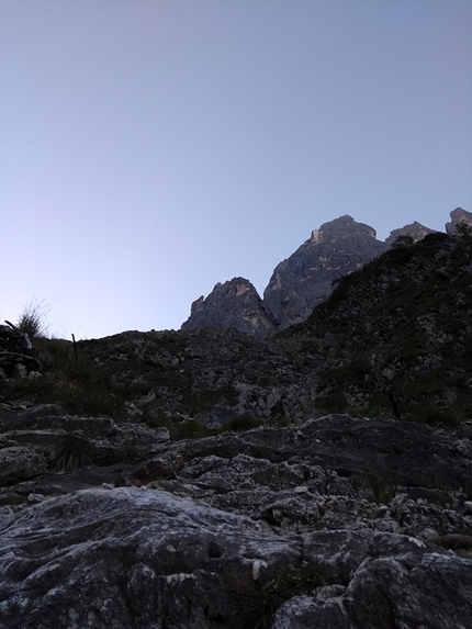 Pale di San Martino Dolomiti - Via quota 100, Pala di San Bartolomeo, Pale di San Martino, Dolomiti (Stefano Menegardi, Emanuele Menegardi)