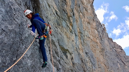 Nina Caprez, Aymeric Clouet climb Eiger's La Vida es Silbar