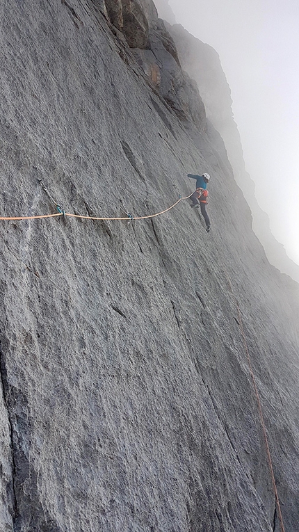 Eiger - Nina Caprez repeating La Vida es Silbar up the north face of the Eiger, with Aymeric Clouet