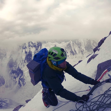 Black Tooth, Karakorum, Simon Messner, Martin Sieberer - Simon Messner and Martin Sieberer making the first ascent of Black Tooth, Karakorum, 07/2019