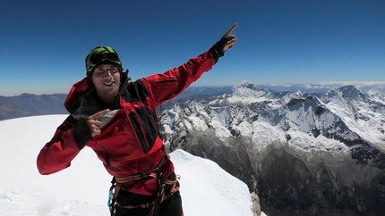 Huandoy North, Peru, Márek Holeček, Radoslav Groh - Radoslav Groh on the summit of Huandoy North, Peru