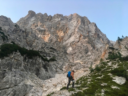 Silvo Karo, Luka Lindič, Siroka peč - Silvo Karo e Luka Lindič durante l'apertura della loro nuova via sul Široka peč in Slovenia (12/08/2019)