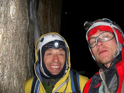 Slovenian pataGOnia 2005 expedition, Silvo Karo, Andrej Grmovsek, Tanja Grmovsek, Monika Kambic Mali - Slovenian pataGOnia 2005 expedition: party night on Cerro Torre.