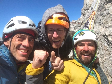 Picos de Europa, Tiro Pedabejo - Iker Pou, Kico Cerda, Ion Gurutz durante l'apertura di Dardara su Tiro Pedabejo, Picos de Europa