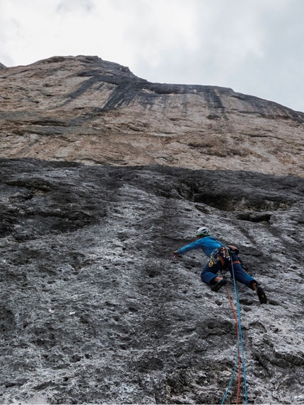 Monte Agner nelle Dolomiti, salito finalmente lo scudo superiore