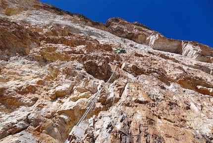 Dolomites Tofana di Rozes and the classic Via Costantini - Apollonio. By Manrico Dell'Agnola