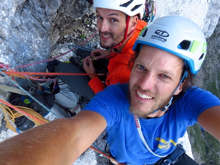 Spiz della Lastia, Pale di San Lucano, Dolomites - Making the first ascent of Futuro Incerto, Spiz della Lastia, Pale di San Lucano, Dolomites (Lorenzo Corso, Diego Toigo, Luca Vallata 18-19/08/2019)