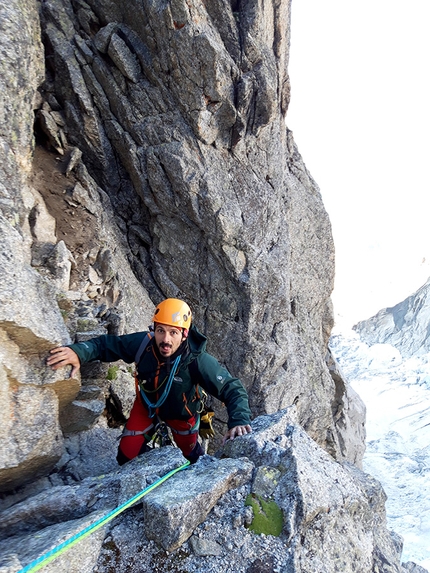 Aiguille Noire de Peutery, Giancarlo Maritano - Sulla Via Ratti-Vitali alla Aiguille Noire de Peutery, Monte Bianco