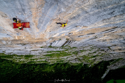 Cédric Lachat, Lauterbrunnental - Tobias Suter, belayed by Cédric Lachat, on Fly up Staldeflue, Lauterbrunnental, Switzerland