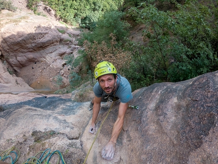 Wasserläufer, Florian Riegler, Martin Riegler, Daniel Ladurner - Making the first ascent of Wasserläufer close to Terlano, South Tyrol, Italy (Florian Riegler, Martin Riegler, Daniel Ladurner 2019