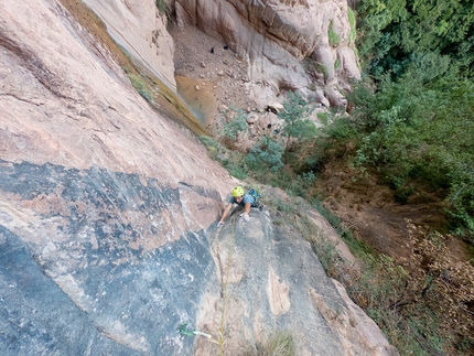 Wasserläufer, Florian Riegler, Martin Riegler, Daniel Ladurner - Making the first ascent of Wasserläufer close to Terlano, South Tyrol, Italy (Florian Riegler, Martin Riegler, Daniel Ladurner 2019