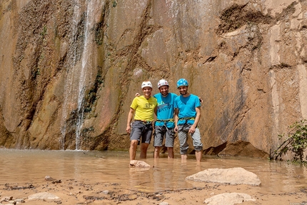 Wasserläufer, Florian Riegler, Martin Riegler, Daniel Ladurner - Making the first ascent of Wasserläufer close to Terlano, South Tyrol, Italy (Florian Riegler, Martin Riegler, Daniel Ladurner 2019