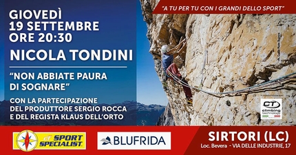 Non abbiate paura di sognare - serata Sirtori - Nicola Tondini su Non abbiate paura di sognare, Cima Scotoni, Dolomiti