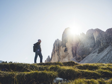 Dani Arnold - Dani Arnold in front of the Tre Cime di Lavaredo, Dolomites