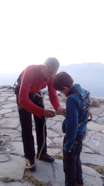 Dal Grand Capucin al Rocciamelone - Rocciamelone: Maurizio Rossetto e suo figlio Niccolò