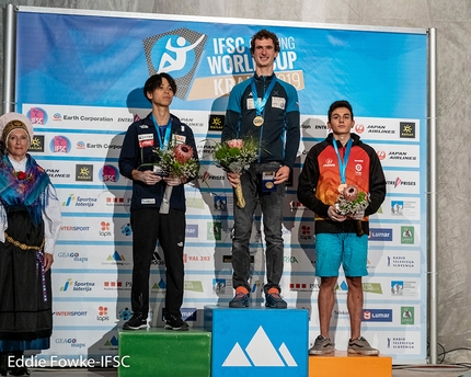 Kranj Lead World Cup 2019 - 2. Kai Harada 1. Adam Ondra 3. Alberto Ginés López