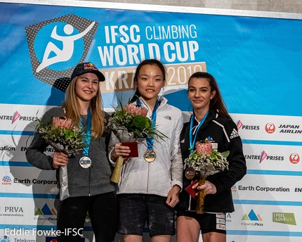 Kranj Lead World Cup 2019 - 2. Jessica Pilz 1. Chaehyun Seo 3. Lučka Rakovec
