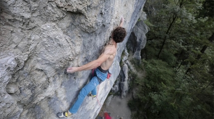 Adam Ondra climbing Qui, the Stefan Fürst masterpiece at Geisterschmiedwand