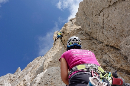 Gran Sasso, Corno Piccolo, Fiamme di Pietra, Riccardo Quaranta - Gran Sasso: arrampicata trad alle Fiamme di Pietra del Corno Piccolo