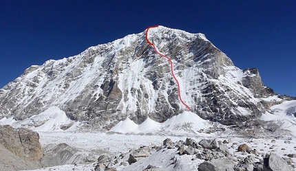 Tengi Ragi Tau, Alan Rousseau, Tino Villanueva - The West Face of Tengi Ragi Tau in Nepal, first climbed alpine style by Alan Rousseau and Tino Villanueva