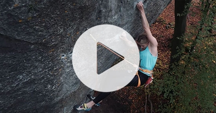 Matilda Söderlund climbing The Elder Statesman 9a in Frankenjura