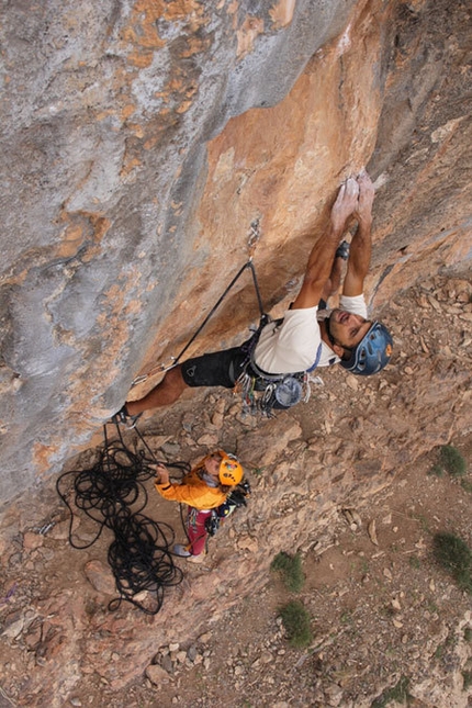 Atlante Perverso - Taghia - During the first ascent of Atlante Perverso, Monte Oujad, Taghia