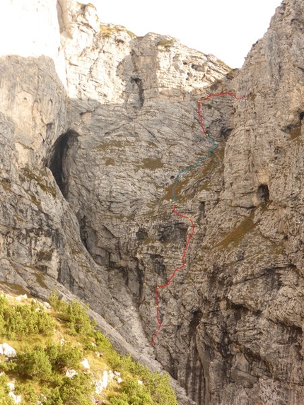 Via dei Camorzieri, Monti del Sole, Dolomiti Bellunesi, Beppe Ballico, Saverio De Toffol - Via dei Camorzieri, Monti del Sole, Dolomiti Bellunesi