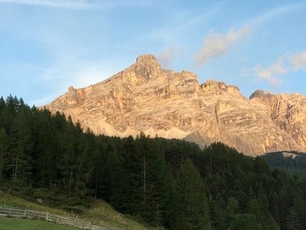 Piz de Lavarella, Dolomites - Lavarella west Face, Dolomites: Tobias Engl and Florian Huber making the first ascent of Dolasilla