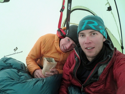 Tengkangpoche Nepal, Juho Knuuttila, Quentin Roberts - Tengkangpoche North Pillar attempt, Quentin Roberts (left) and Juho Knuuttila