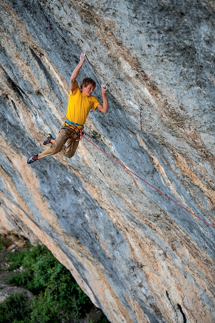Alexander Megos - Alexander Megos climbing Bibliographie 9c at Céüse in France. After 60 days of effort this is now the most difficult sport climb in France and only the second 9c in the world.